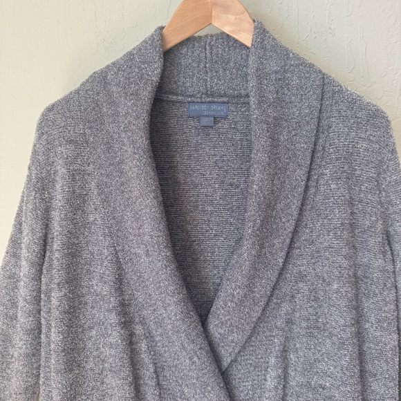 BAREFOOT DREAMS Cozychic Lite Knit Circle Cardigan Gray Open Front Size Medium - Picture 4 of 14